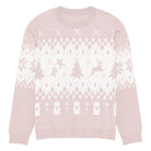 AEMBR classic-fit pink and white knitted crew neck sweater with Christmas pattern