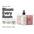Motherlover Scent Set by AEMBR — Candle, Room Spray & Wax Melts — Bloom Every Room — 85-Hr Burn, 3 Products, Coconut-Apricot Wax — Camellia, Pink Sugar, Rhubarb