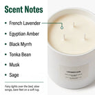 AEMBR The Viking Lavender Haze candle with a sleek design and lavender scent, shown in a close-up image.