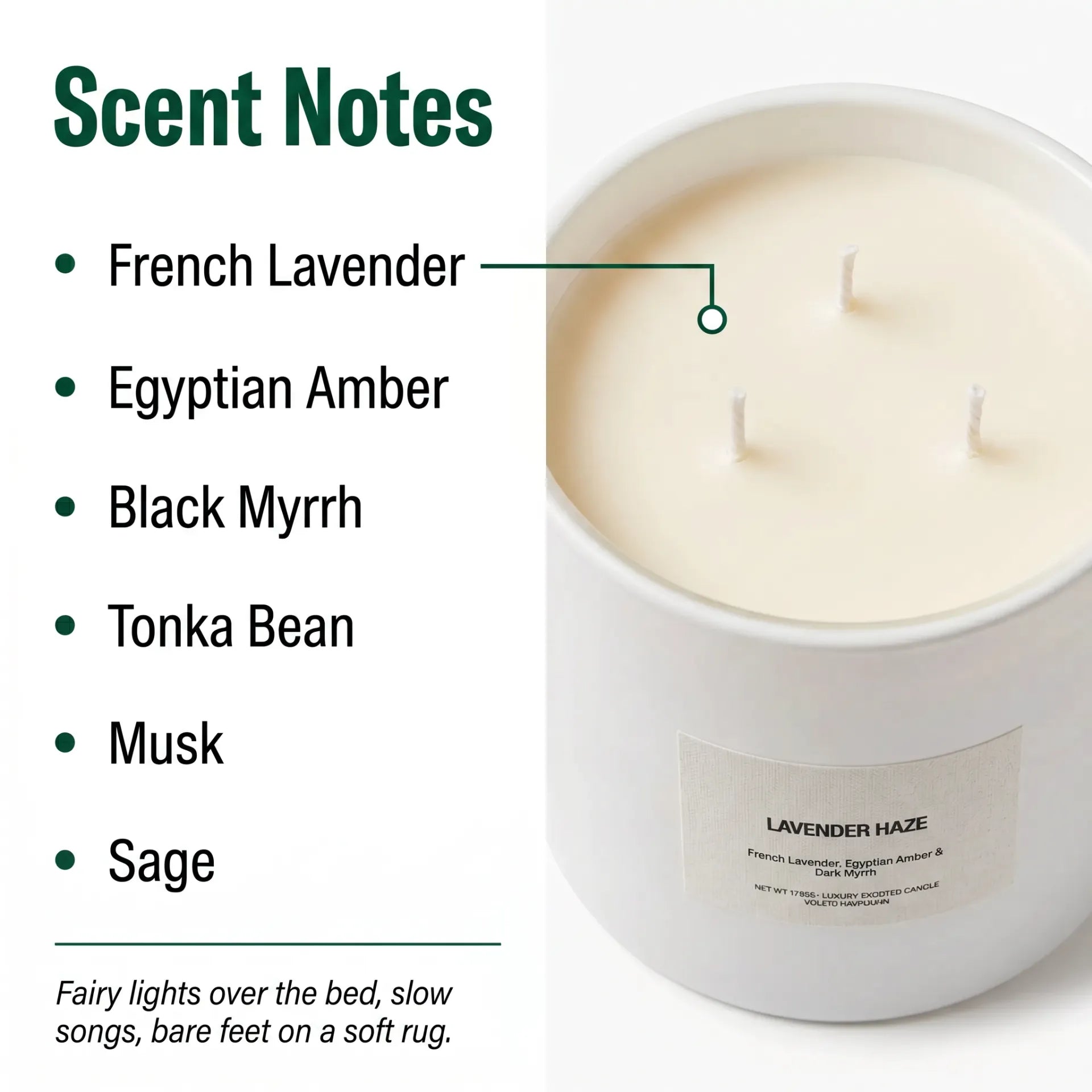 AEMBR The Viking Lavender Haze candle with a sleek design and lavender scent, shown in a close-up image.