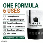 AEMBR Oxygen Boost — 6 uses: laundry booster, pre-soak stain fighter, carpet spot remover, tub and tile grout cleaner, soap scum and showers, pots and pans