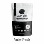 AEMBR Amber Florals Laundry Powder bag, non-toxic, plant-based, 65 loads detergent.