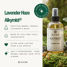 Non-toxic Lavender Haze Alkymist room spray bottle with natural ingredients outdoors