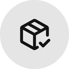 Non-toxic product package icon with checkmark for eco-friendly candles or laundry detergent