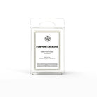 AEMBR Pumpkin Teakwood luxury coconut wax melts in clear packaging, scented with toasted nuts, pumpkin, and sandalwood.