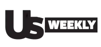 Us Weekly magazine black logo on transparent background
