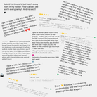 AEMBR customer testimonials collage highlighting positive reviews of non-toxic candles and fragrances.